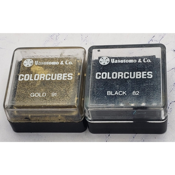 Yatsutomo ColorCubes Lot of 2 Black and Gold Color Cube Stamping Colors - Picture 1 of 5